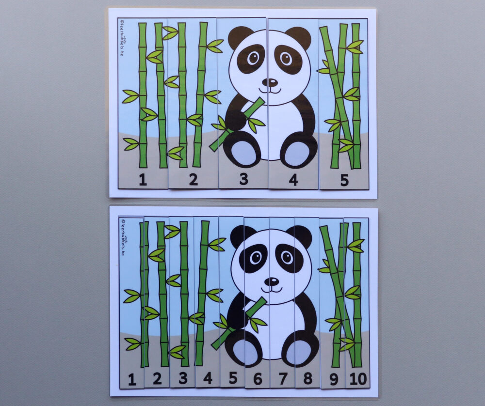 Cijferpuzzel pandabeer - leerbubbels