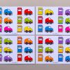 Matchkaarten 2 kleuren thema auto's