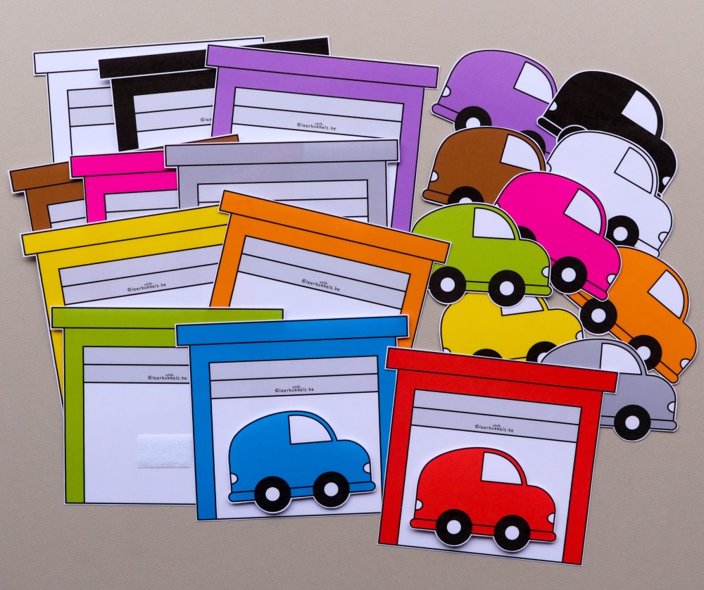 Matchkaarten kleuren auto's & garages
