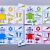 Kleuren lotto spel thema robot