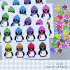 Kleurenspel thema pinguïns leerbubbels