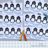 Schrijfkaarten cijfers thema pinguïns leerbubbels