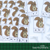 Knijpkaarten kleine letters thema eekhoorn - Leerbubbels