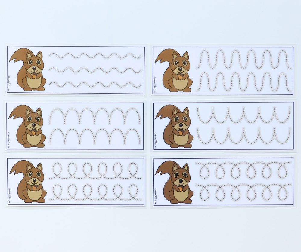 Schrijfkaarten thema eekhoorn