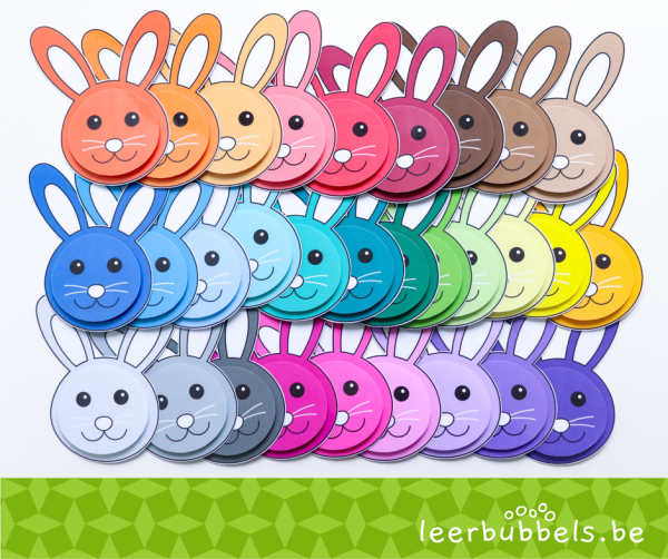 Kleuren matchen thema konijnen van Leerbubbels
