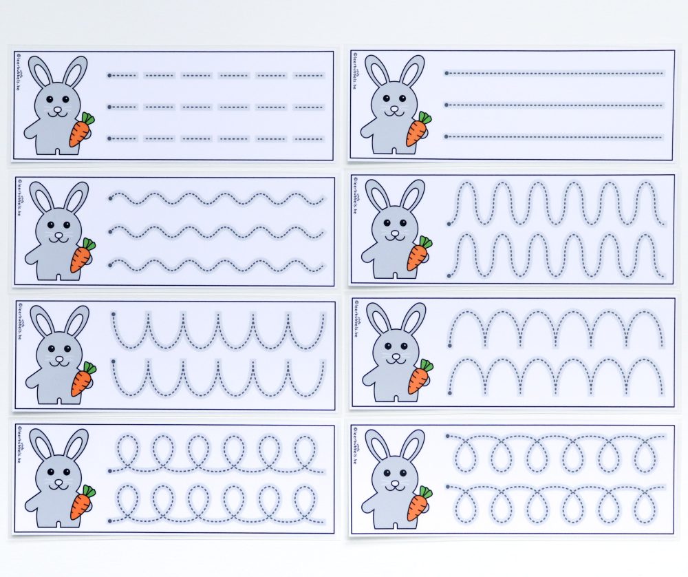 Schrijfkaarten voor kleuters in thema Pasen - Leerbubbels