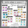 Visuele discriminatie - verschillen en gelijkenissen opmerken - knijpkaarten - Thema ruimte - Thema aliens - Leerbubbels voor kleuters en speelleerklas