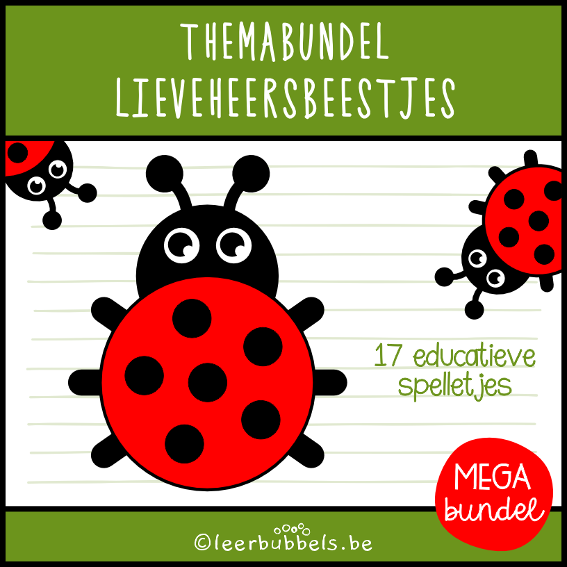 Themabundel lieveheersbeestjes van Leerbubbels - educatieve spelletjes rond het thema lieveheersbeestjes of kriebelbeestjes voor kleuters en speelleerklas