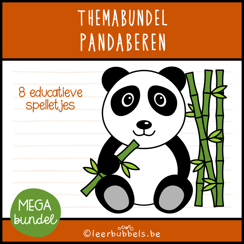 Themabundel pandaberen van Leerbubbels - educatieve spelletjes rond het thema pandaberen voor kleuters en speelleerklas