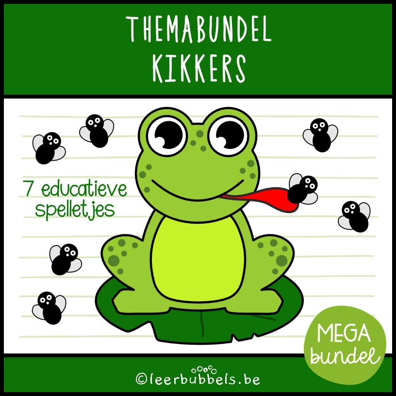 Themabundel kikkers van Leerbubbels - educatieve spelletjes rond het thema kikkers of vijver voor kleuters en speelleerklas