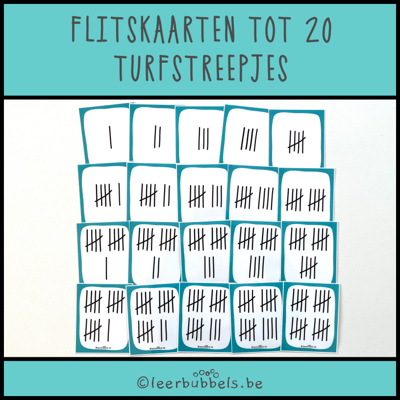 Flitskaarten tot 20 met turfstreepjes van Leerbubbels