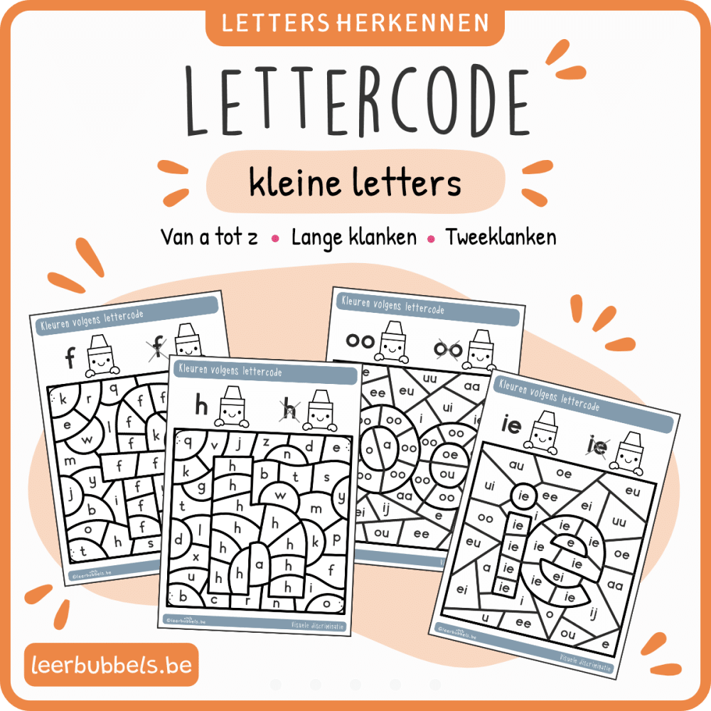 Werkblad lettercode - kleine letters