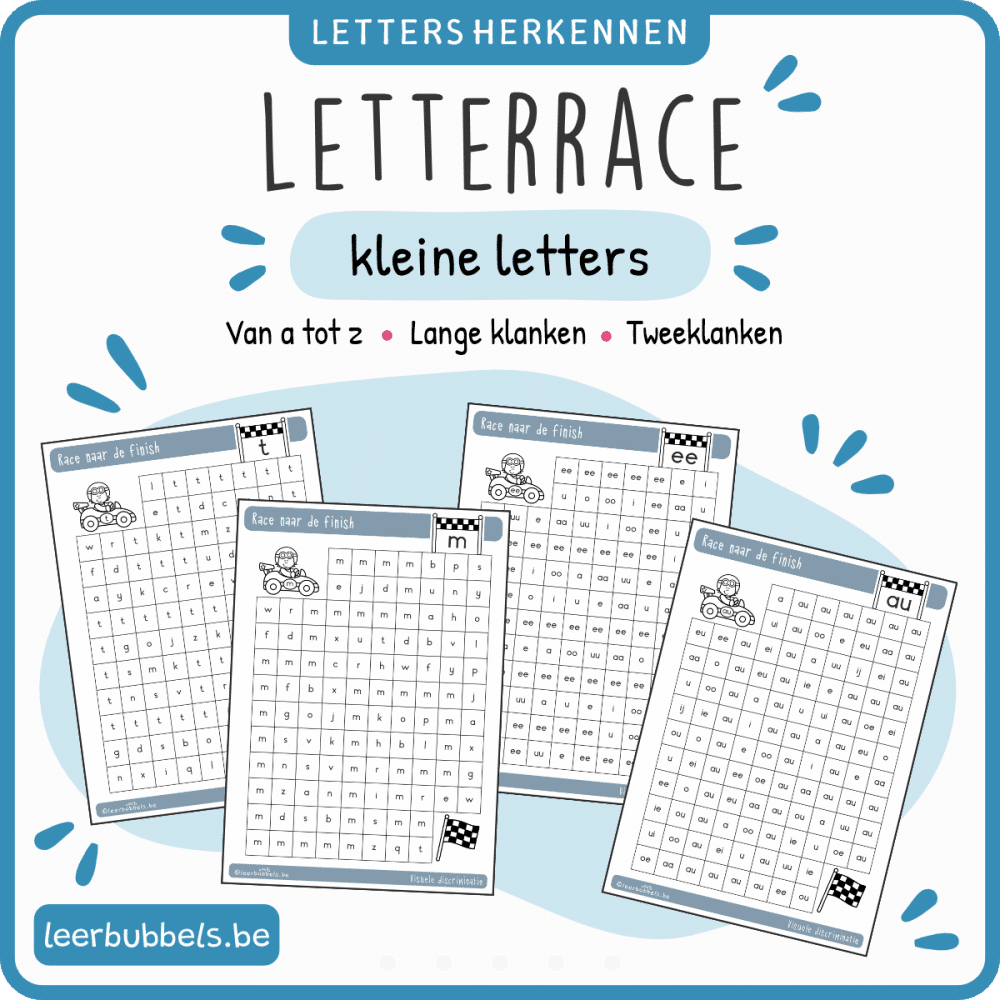 Werkblad letterrace - kleine letters
