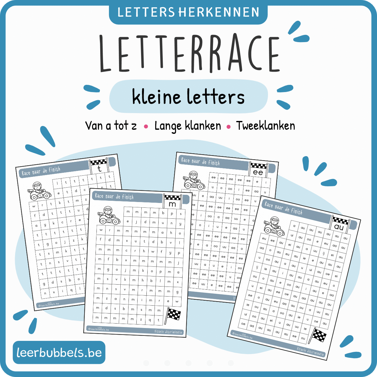 Werkblad letterrace - kleine letters