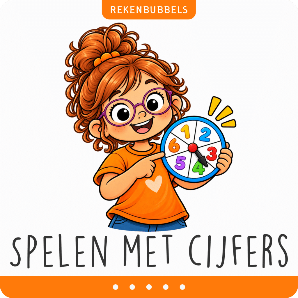 Meisje met draaischijf met cijfers – spelen met cijfers