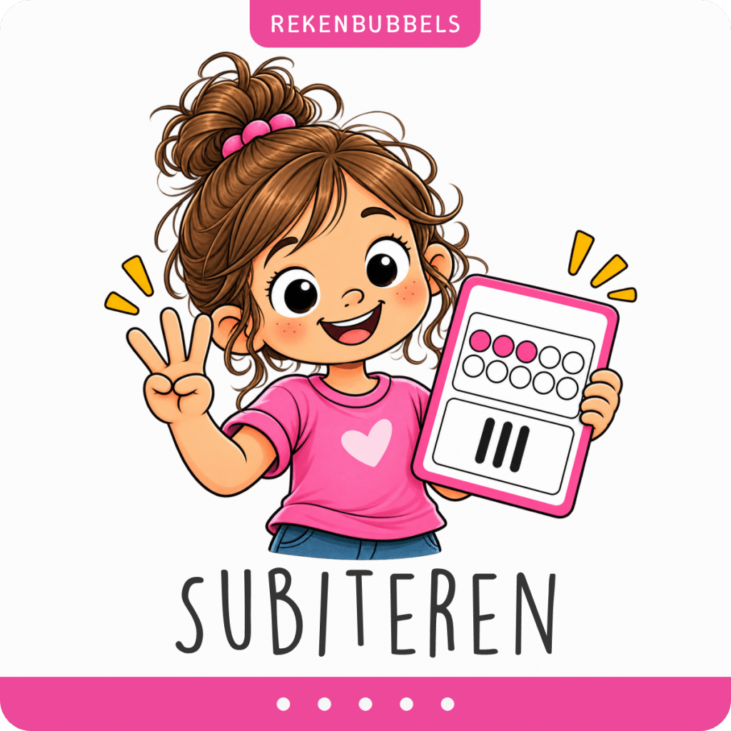 Meisje met getalbeeld en drie vingers – subiteren